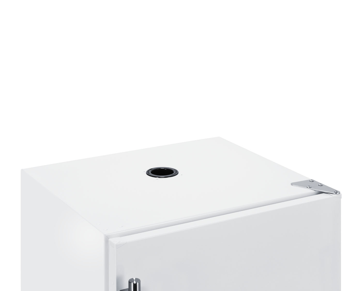 Built-in undercounter ADA height commercially listed kegerator in white with stainless steel handle; no tapping equipment included